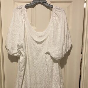 Ava & Viv Elegant White Blouse with Puff Sleeves